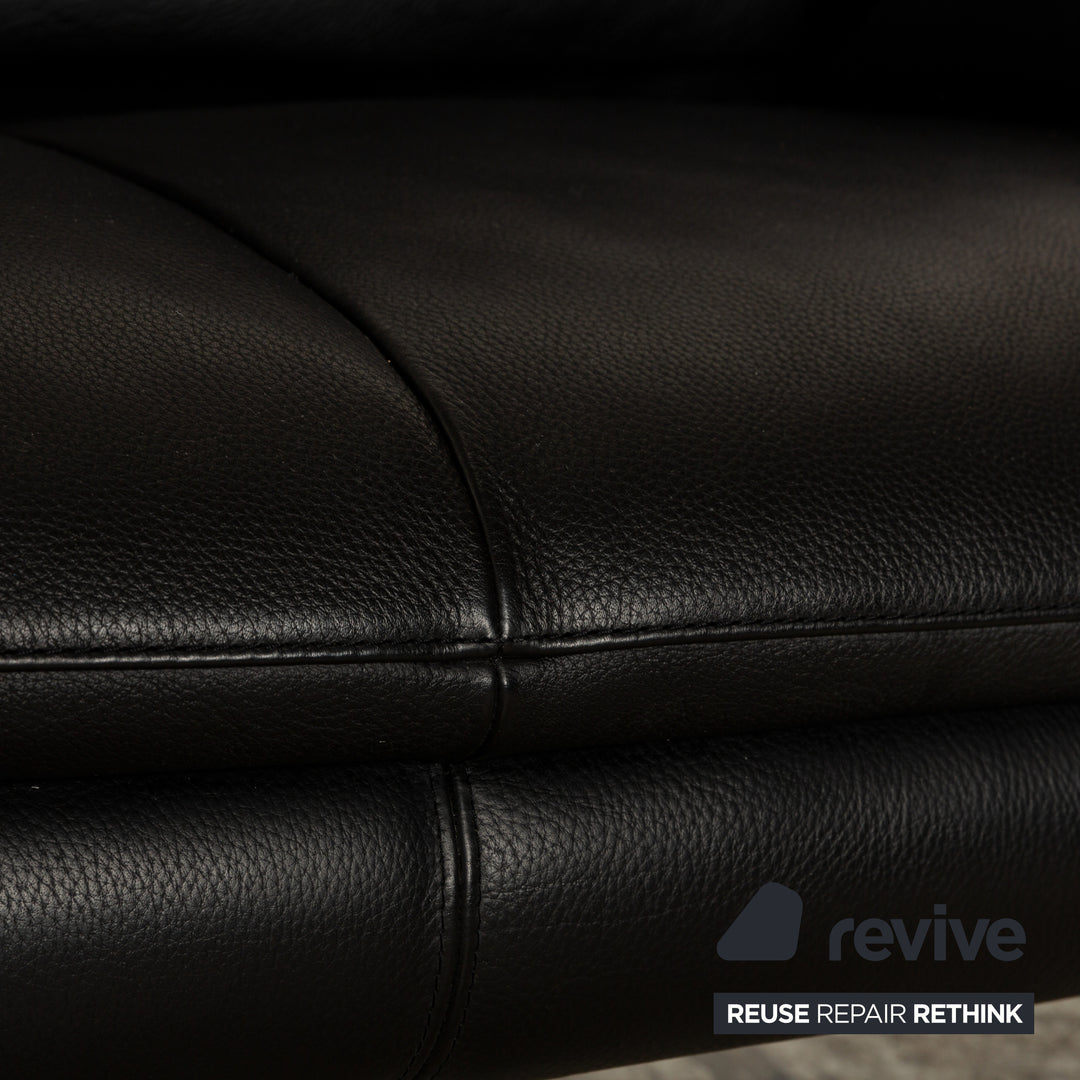 Leolux Catalpa Leather Sofa Set Black Three-Seater Two-Seater Couch