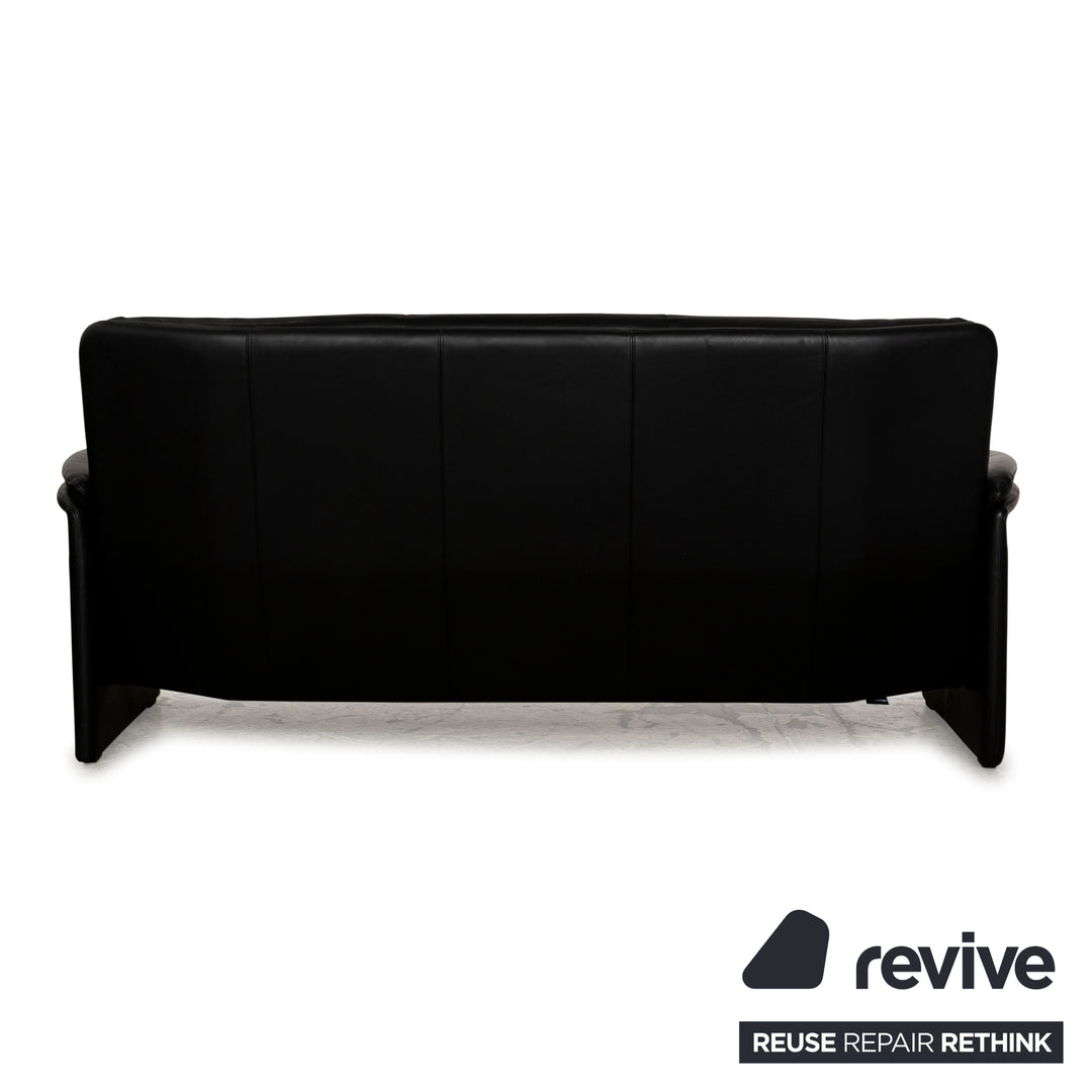 Leolux Catalpa Leder Sofa Garnitur Schwarz Dreisitzer Zweisitzer Couch