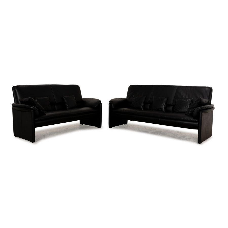Leolux Catalpa Leather Sofa Set Black Three-Seater Two-Seater Couch