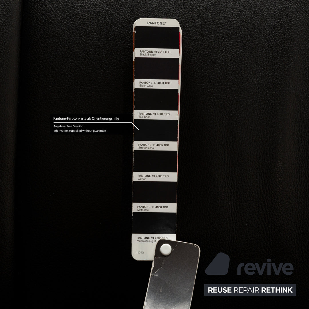 Leolux Catalpa Leather Two-Seater Black Sofa Couch