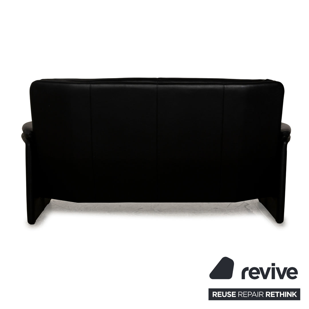 Leolux Catalpa Leather Two-Seater Black Sofa Couch
