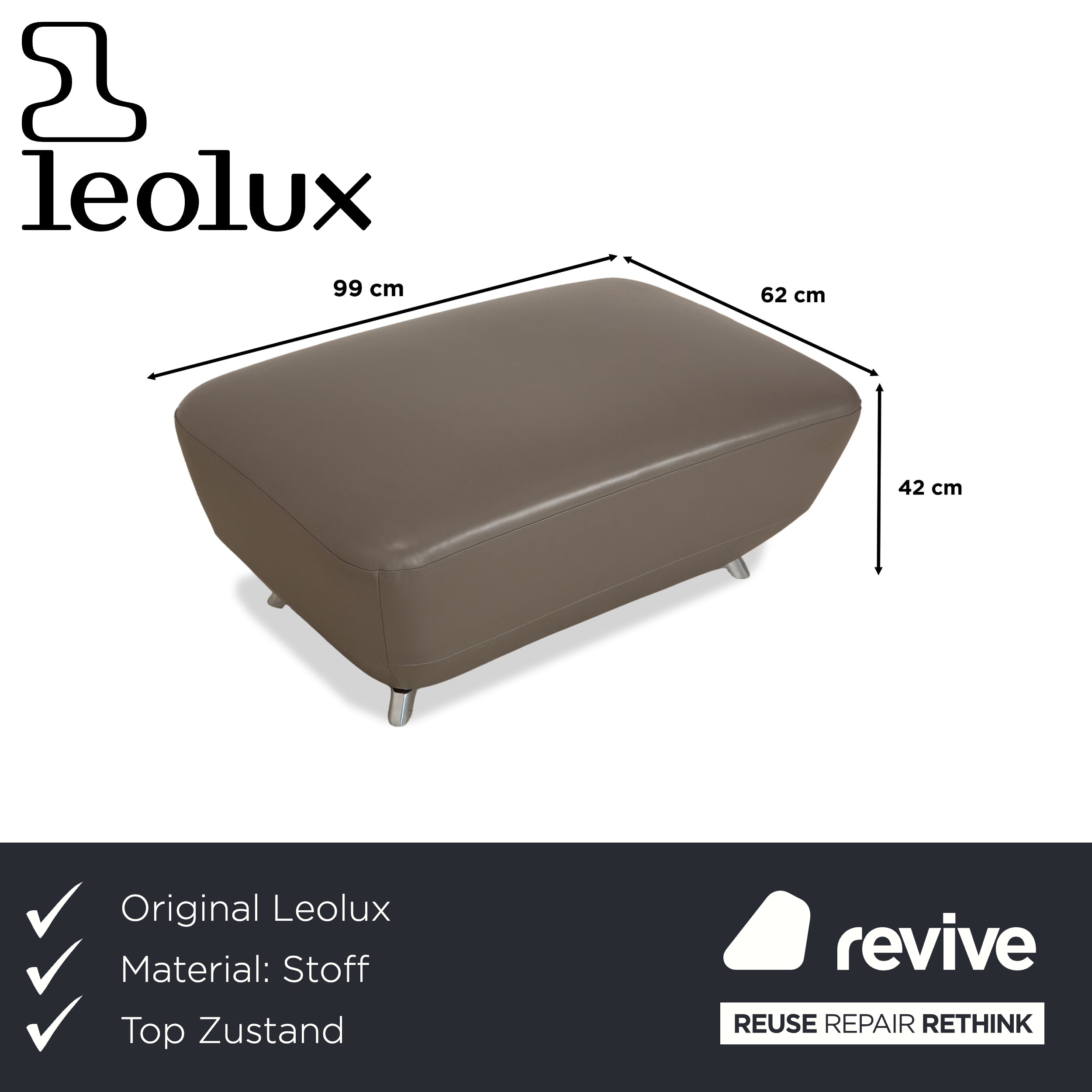 Leolux Daja Leder Hocker Grau