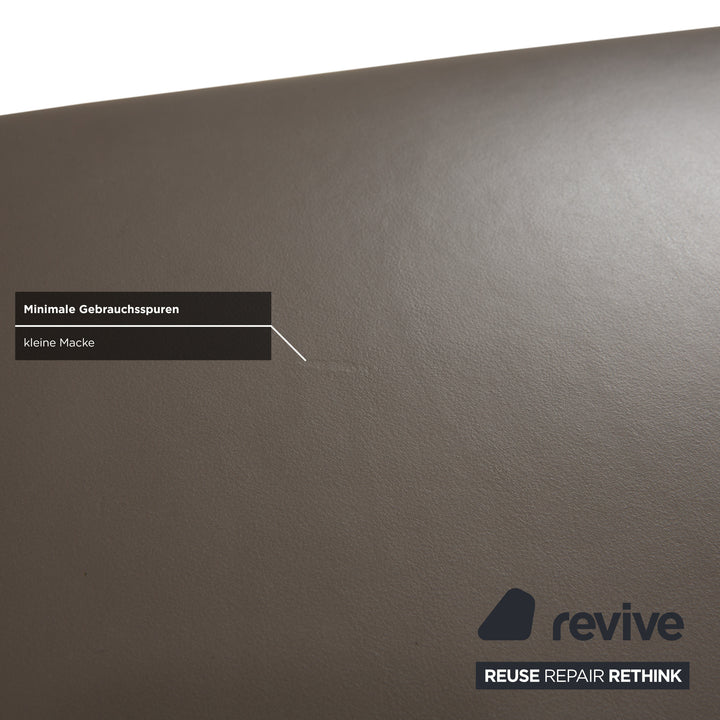 Canapé trois places en tissu et cuir gris Leolux Daja