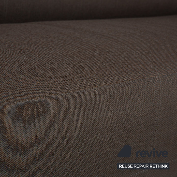 Leolux Daja Fabric Three-Seater Grey Leather Sofa Couch