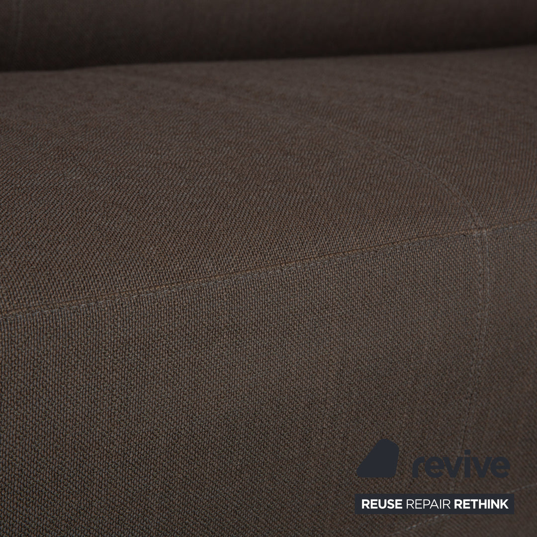 Leolux Daja Stoff Dreisitzer Grau Leder Sofa Couch