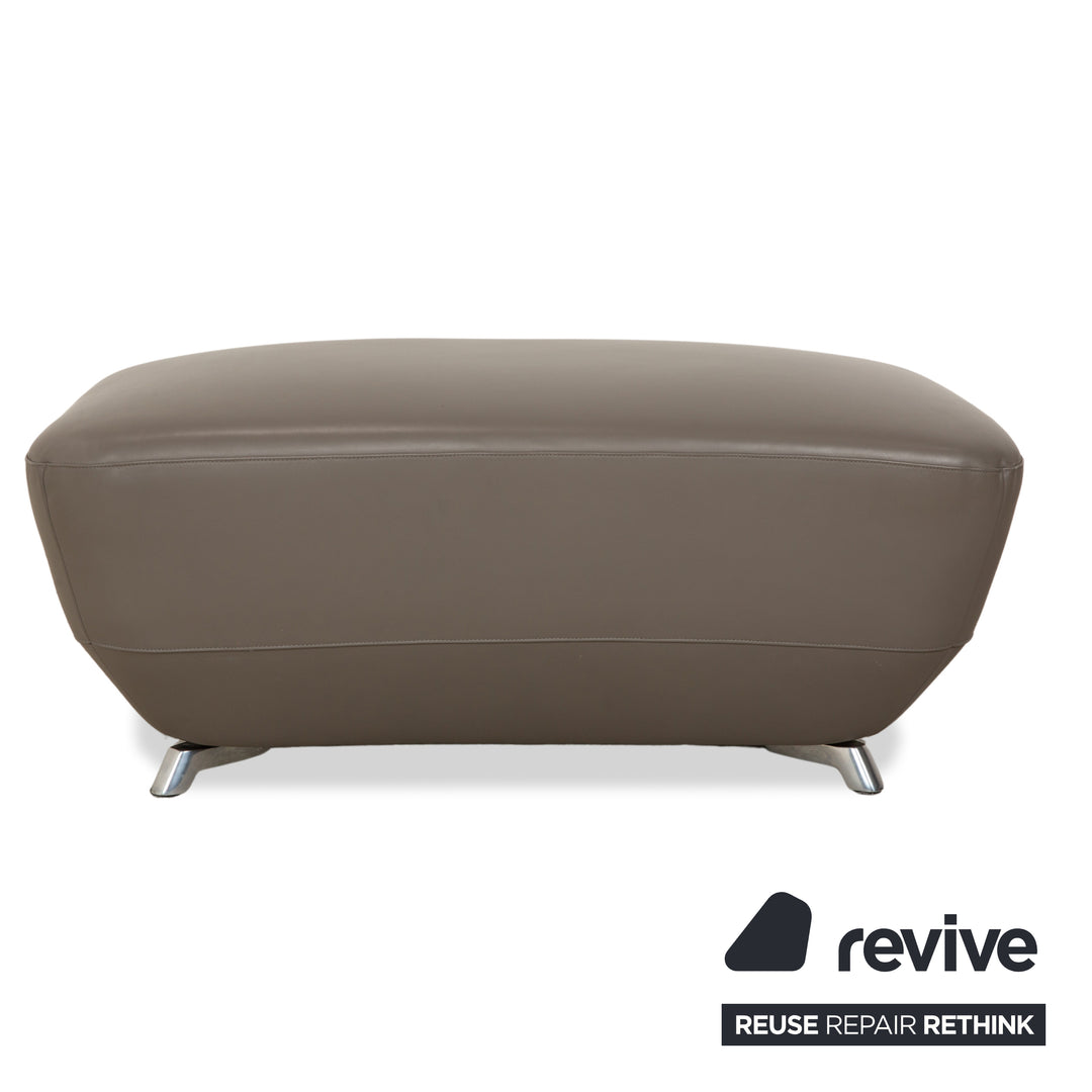 Leolux Daja Stoff Dreisitzer Grau Leder Sofa Couch