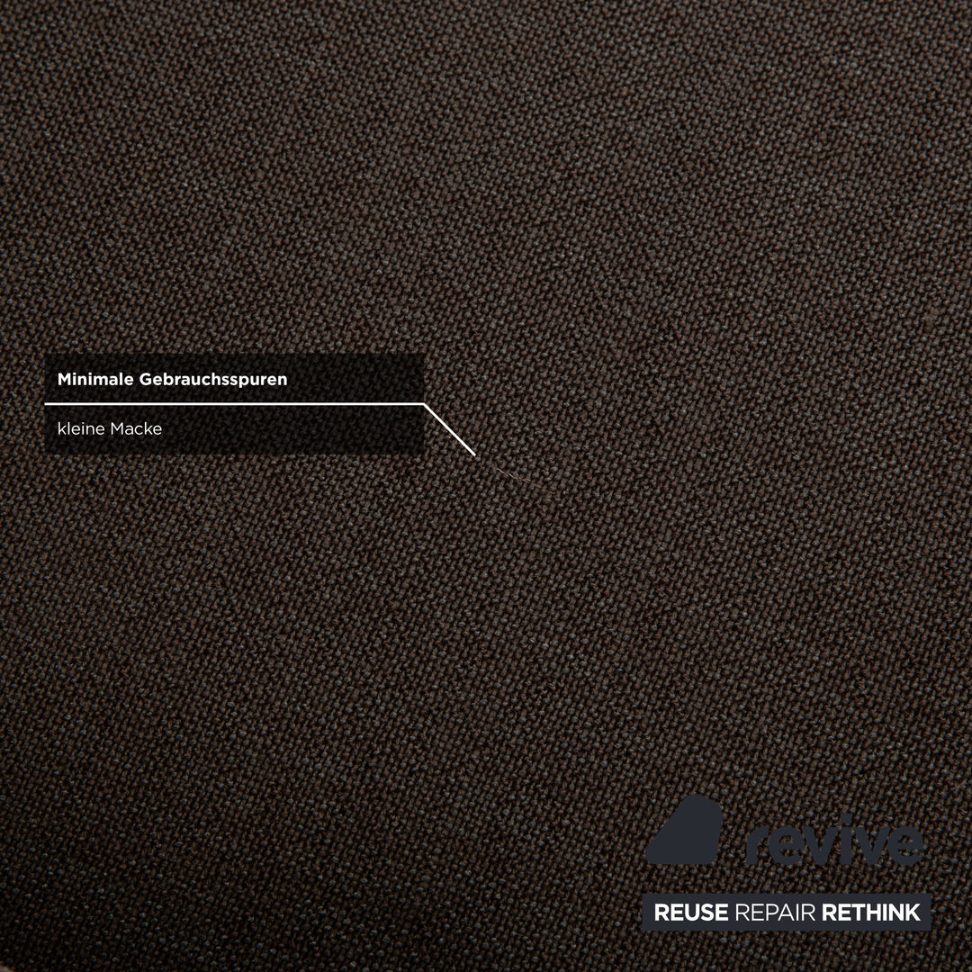 Canapé trois places en tissu et cuir gris Leolux Daja