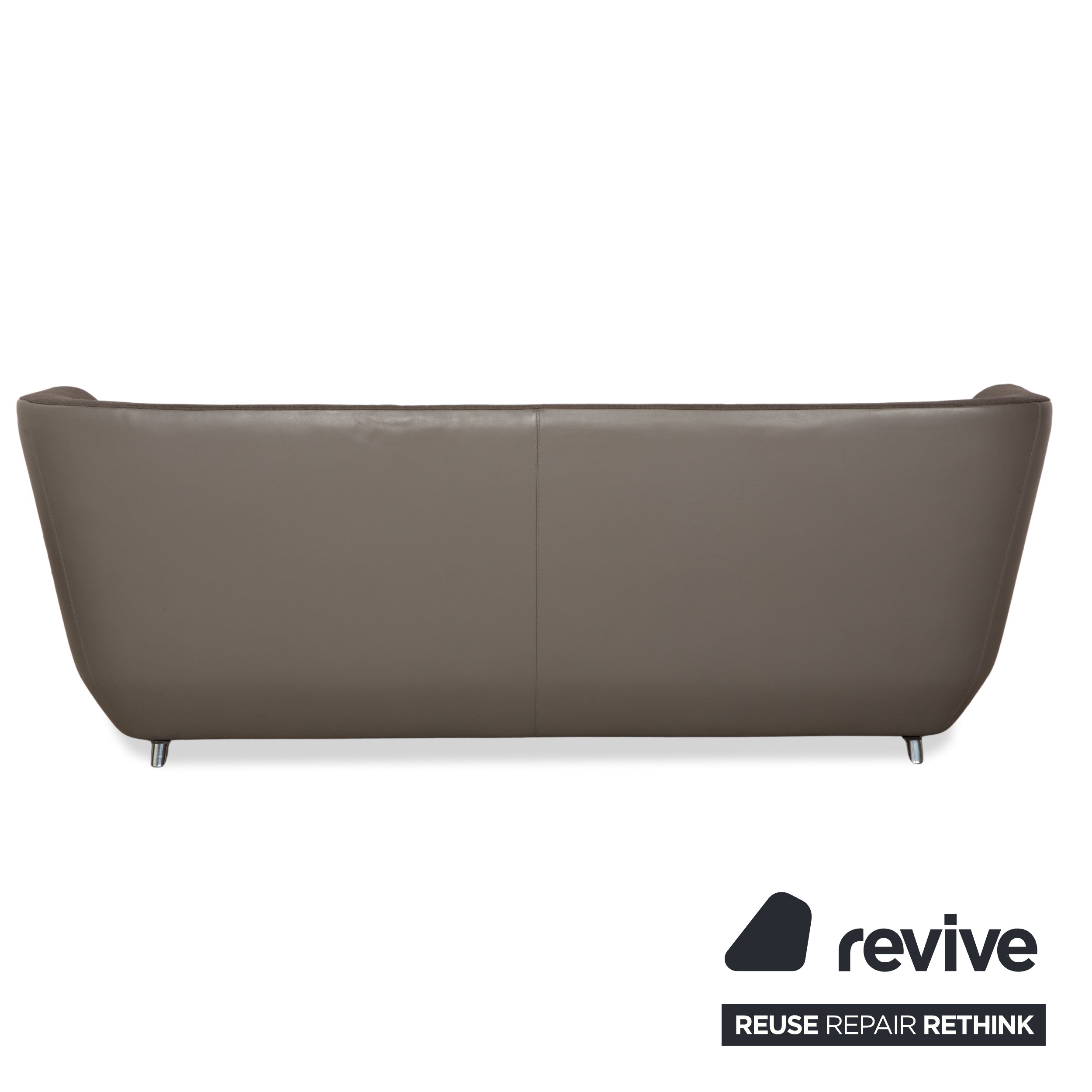 Leolux Daja Stoff Dreisitzer Grau Leder Sofa Couch