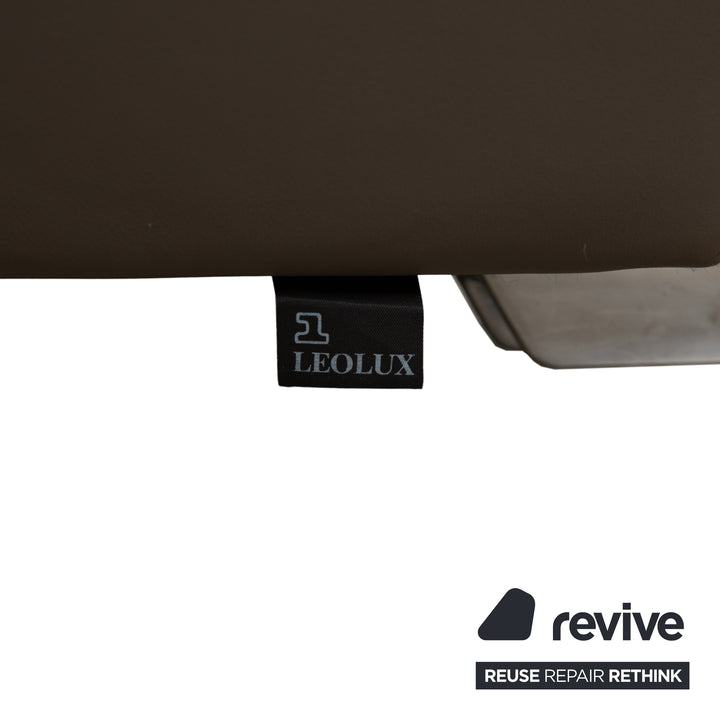 Leolux Daja Stoff Dreisitzer Grau Leder Sofa Couch