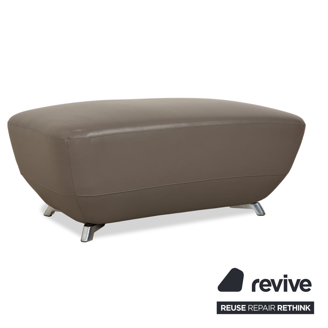 Leolux Daja Stoff Dreisitzer Grau Leder Sofa Couch