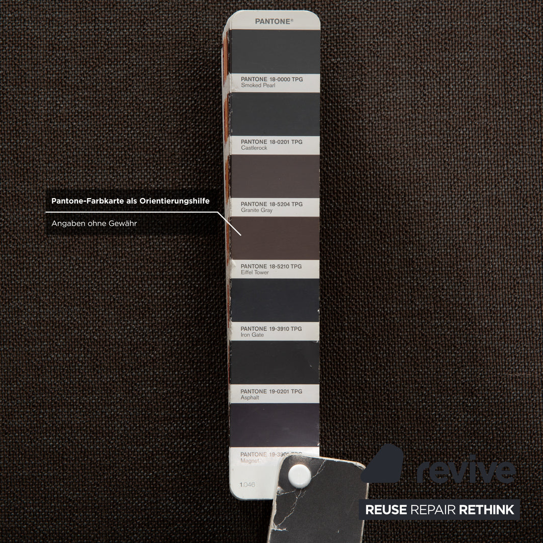 Leolux Daja Stoff Dreisitzer Grau Leder Sofa Couch