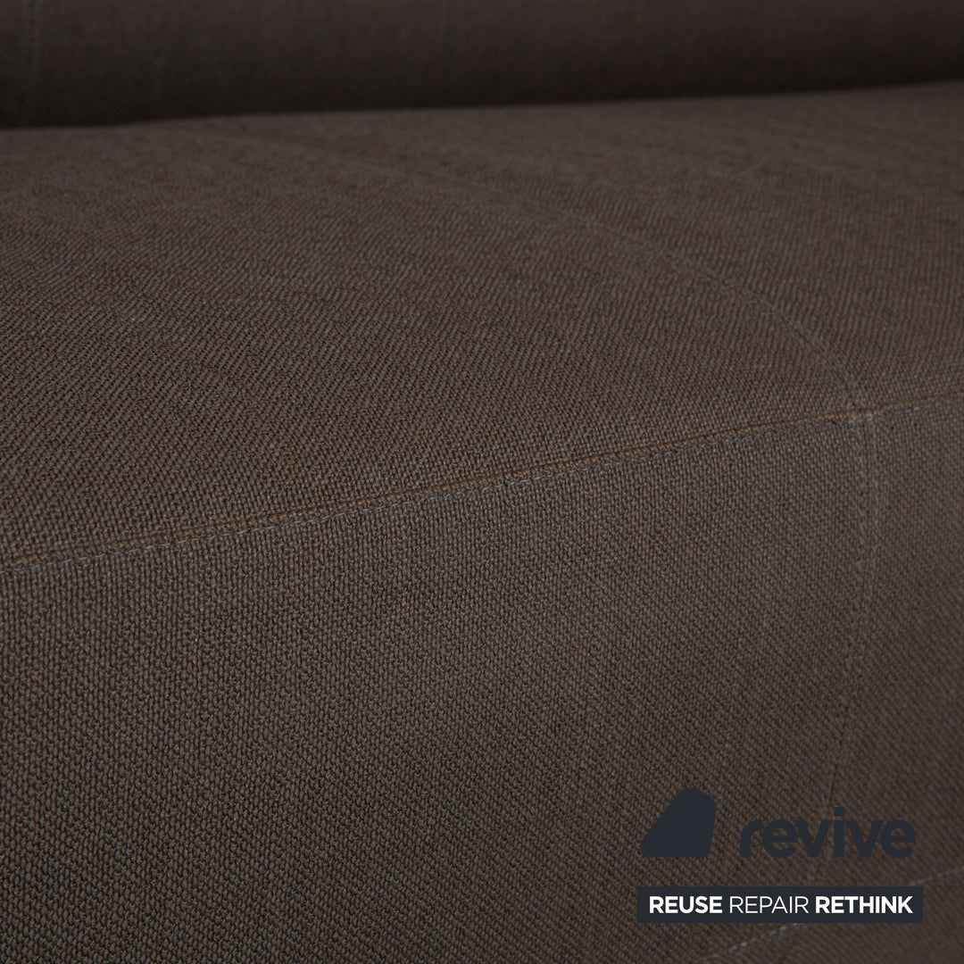 Leolux Daja Stoff Dreisitzer Grau Leder Sofa Couch