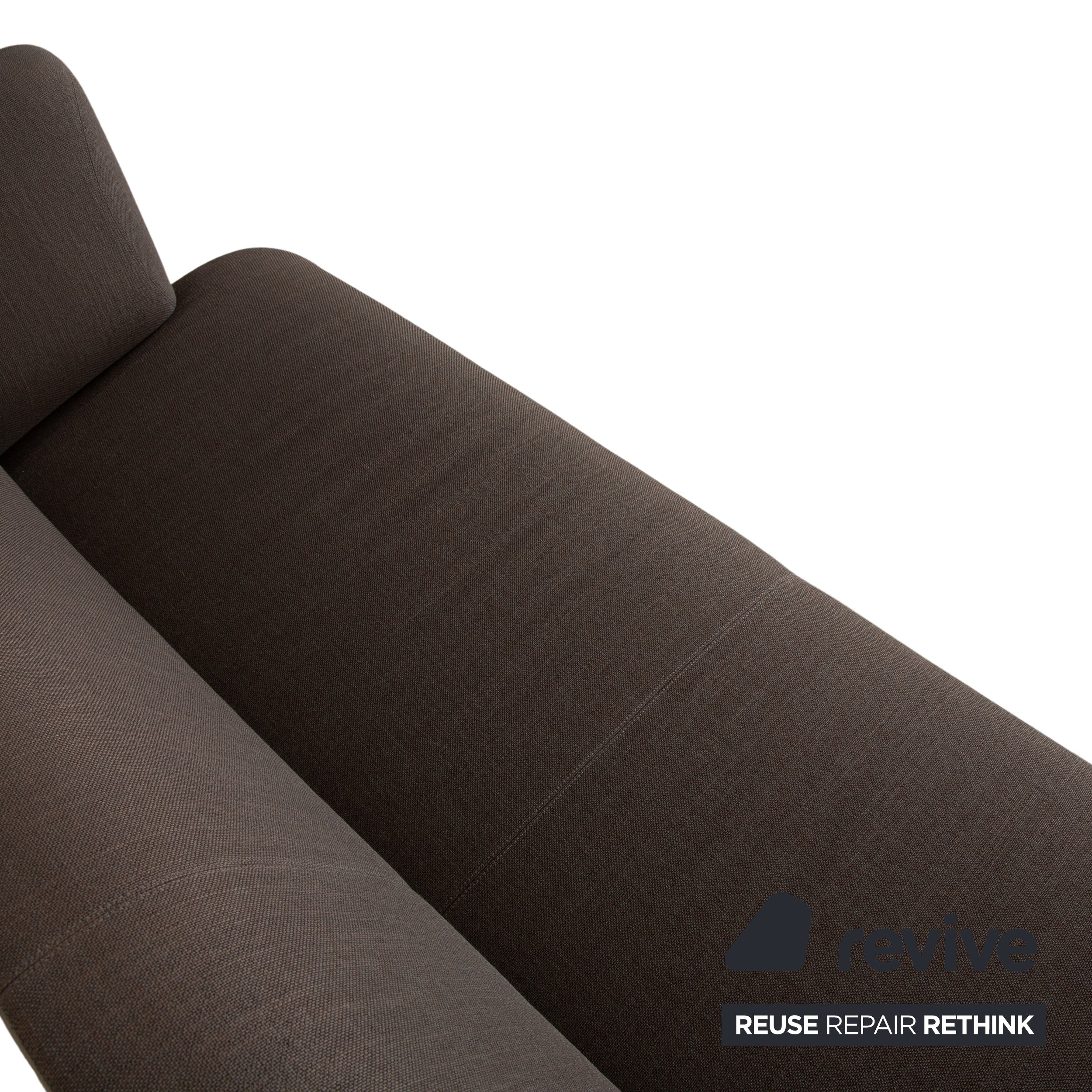 Leolux Daja Stoff Dreisitzer Grau Leder Sofa Couch