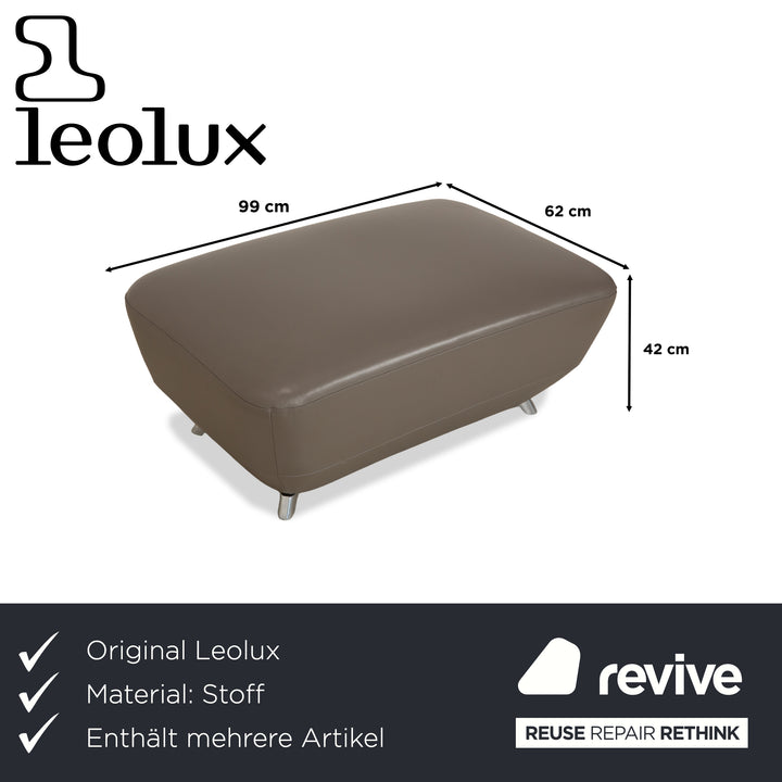 Canapé trois places en tissu et cuir gris Leolux Daja