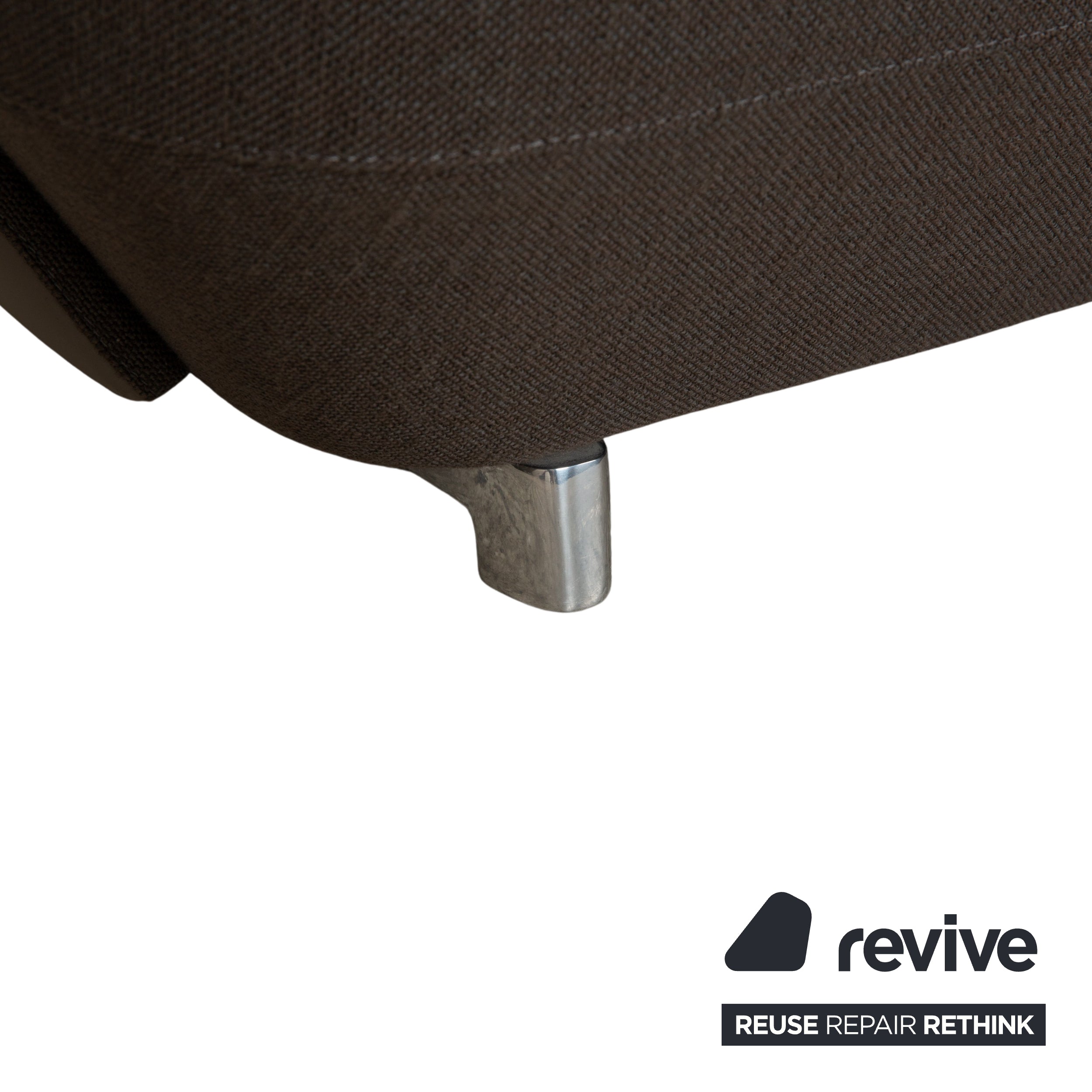 Leolux Daja Stoff Dreisitzer Grau Leder Sofa Couch