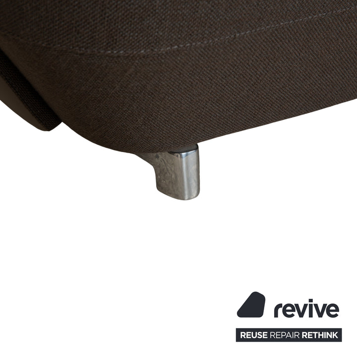 Leolux Daja Stoff Dreisitzer Grau Leder Sofa Couch