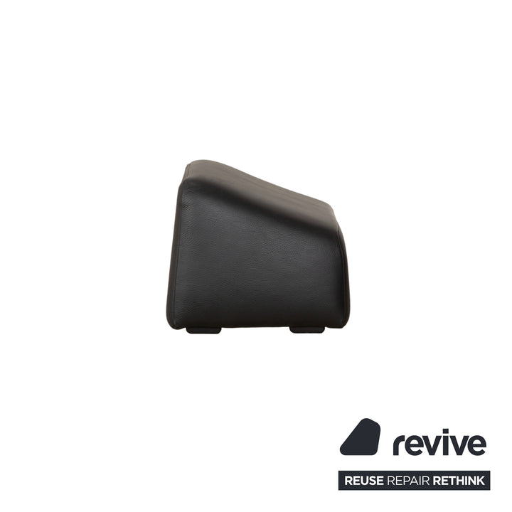 Leolux Echnaton Leather Armchair Black Anthracite incl. Footstool