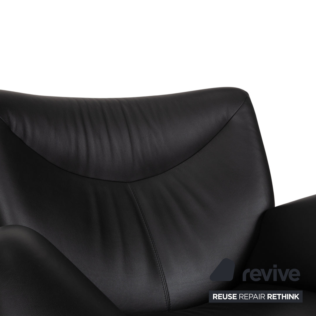 Leolux Echnaton Leder Sessel Schwarz