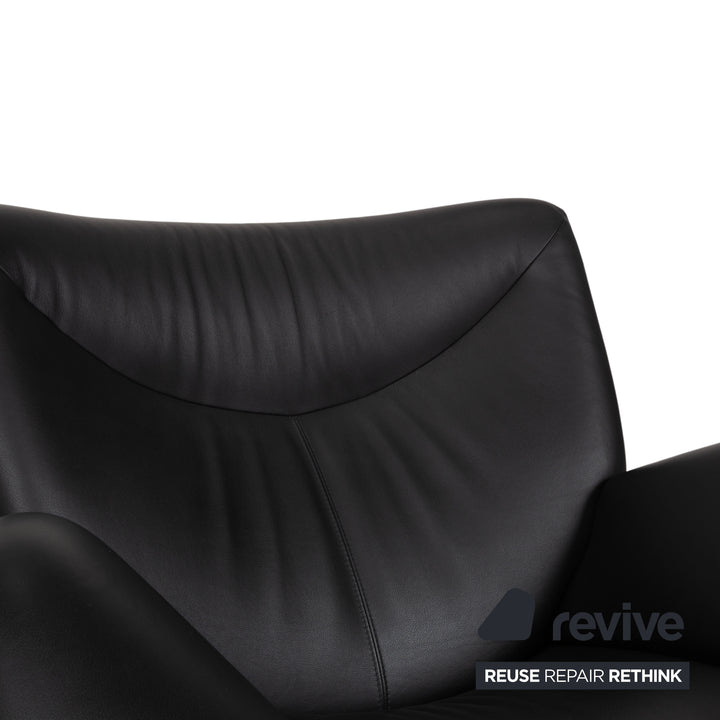 Leolux Echnaton Leder Sessel Schwarz