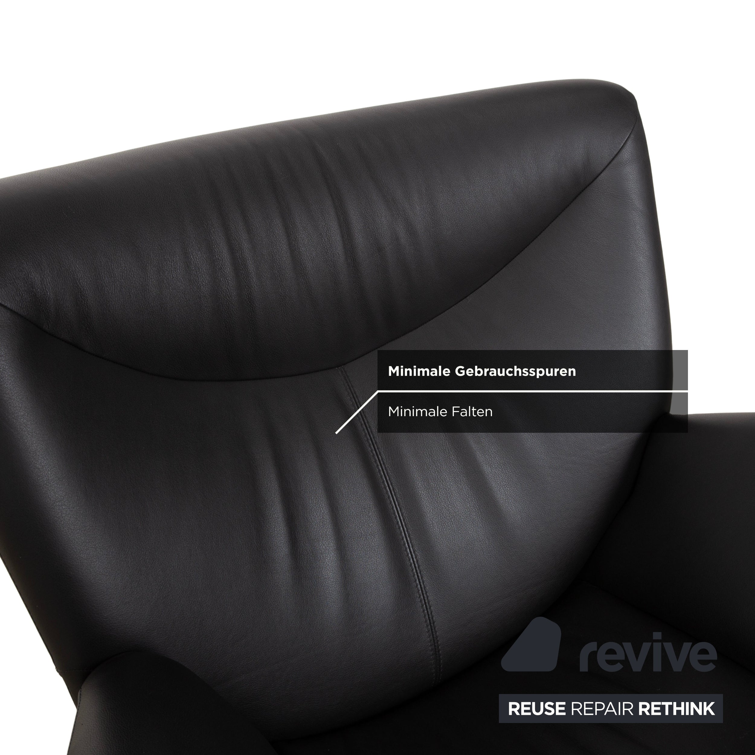 Leolux Echnaton Leder Sessel Schwarz