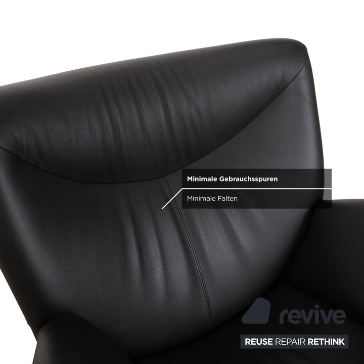 Leolux Echnaton Leder Sessel Schwarz