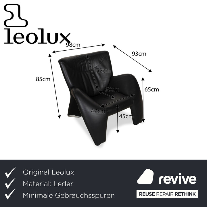 Leolux Akhenaton Fauteuil En Cuir Noir