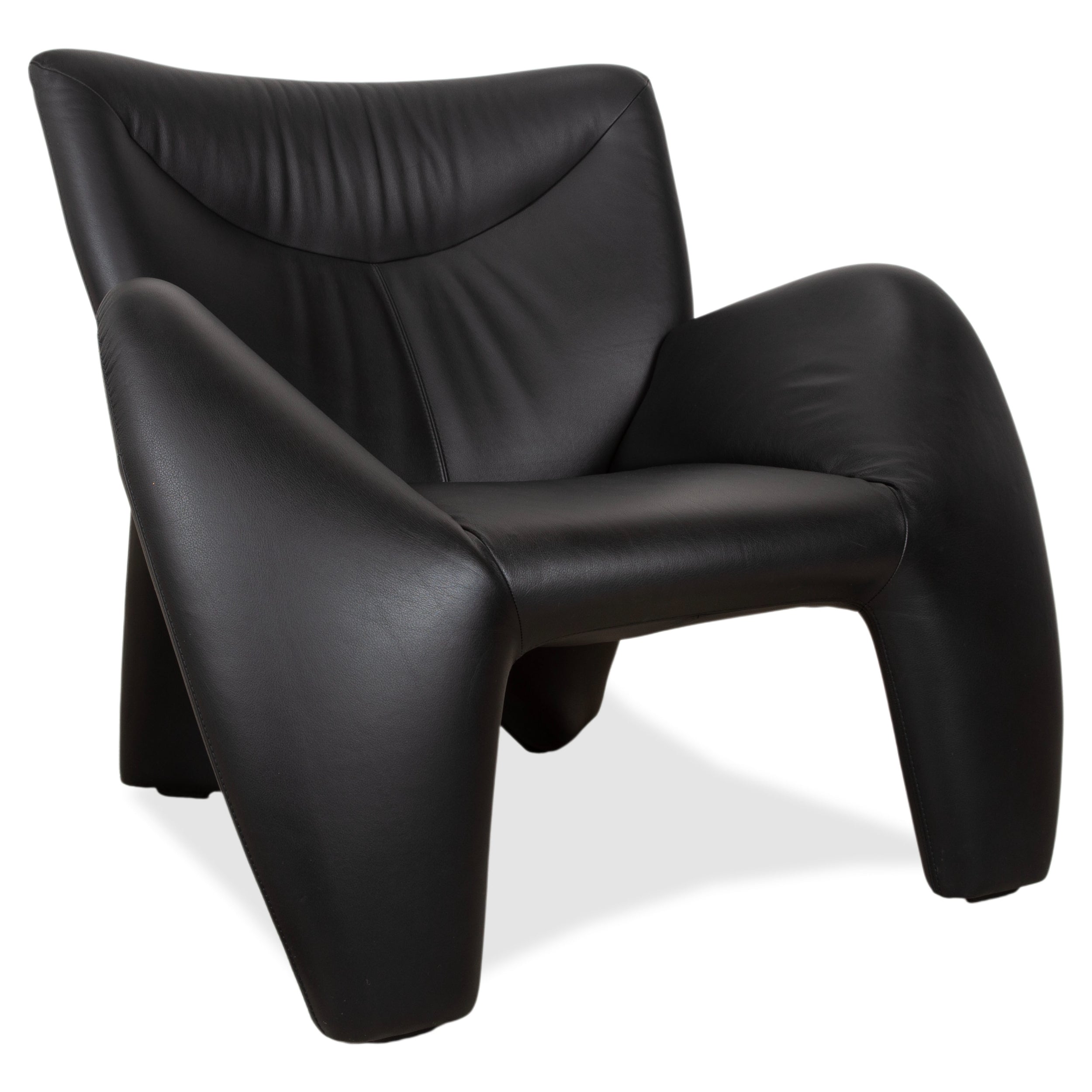 Leolux Echnaton Leder Sessel Schwarz
