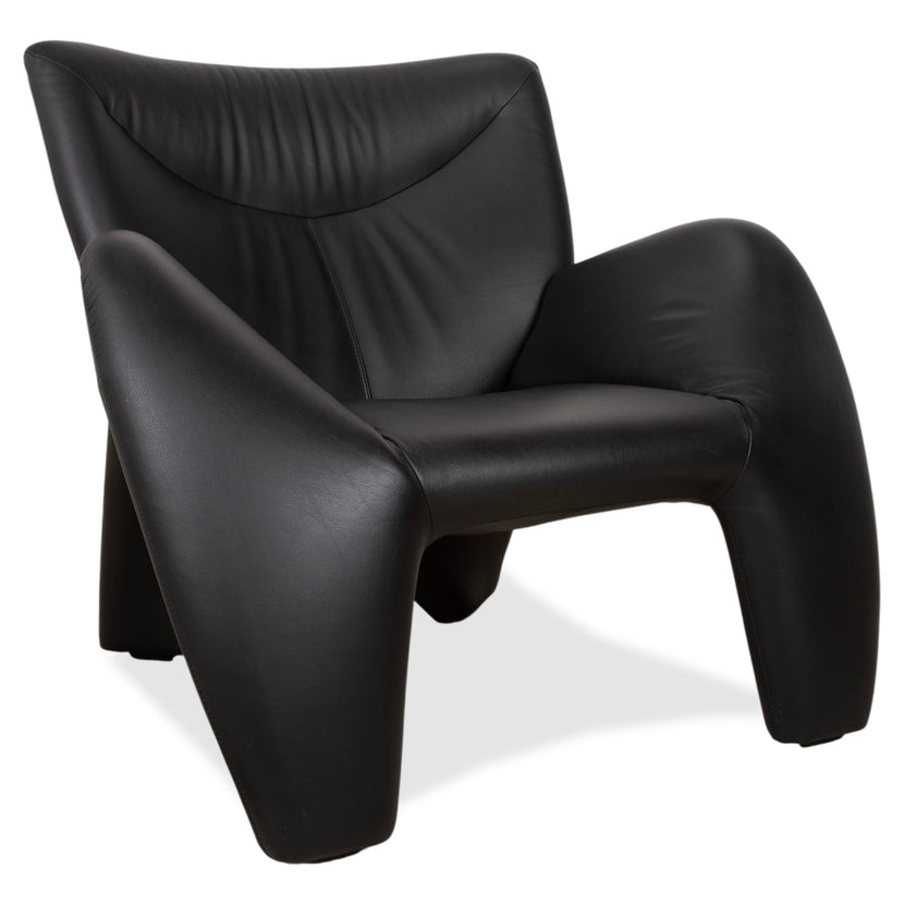 Leolux Echnaton Leder Sessel Schwarz