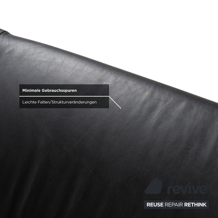 Leolux Echnaton Leder Zweisitzer Schwarz