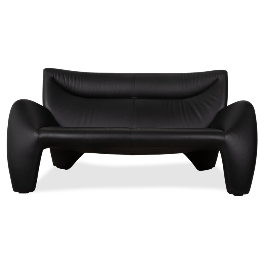 Leolux Echnaton Leder Zweisitzer Schwarz