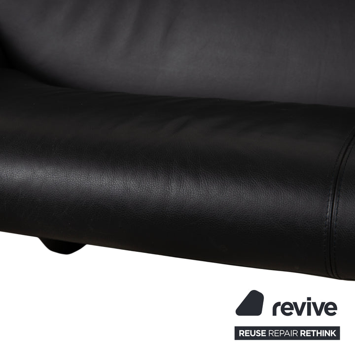 Leolux Echnaton Leder Zweisitzer Schwarz