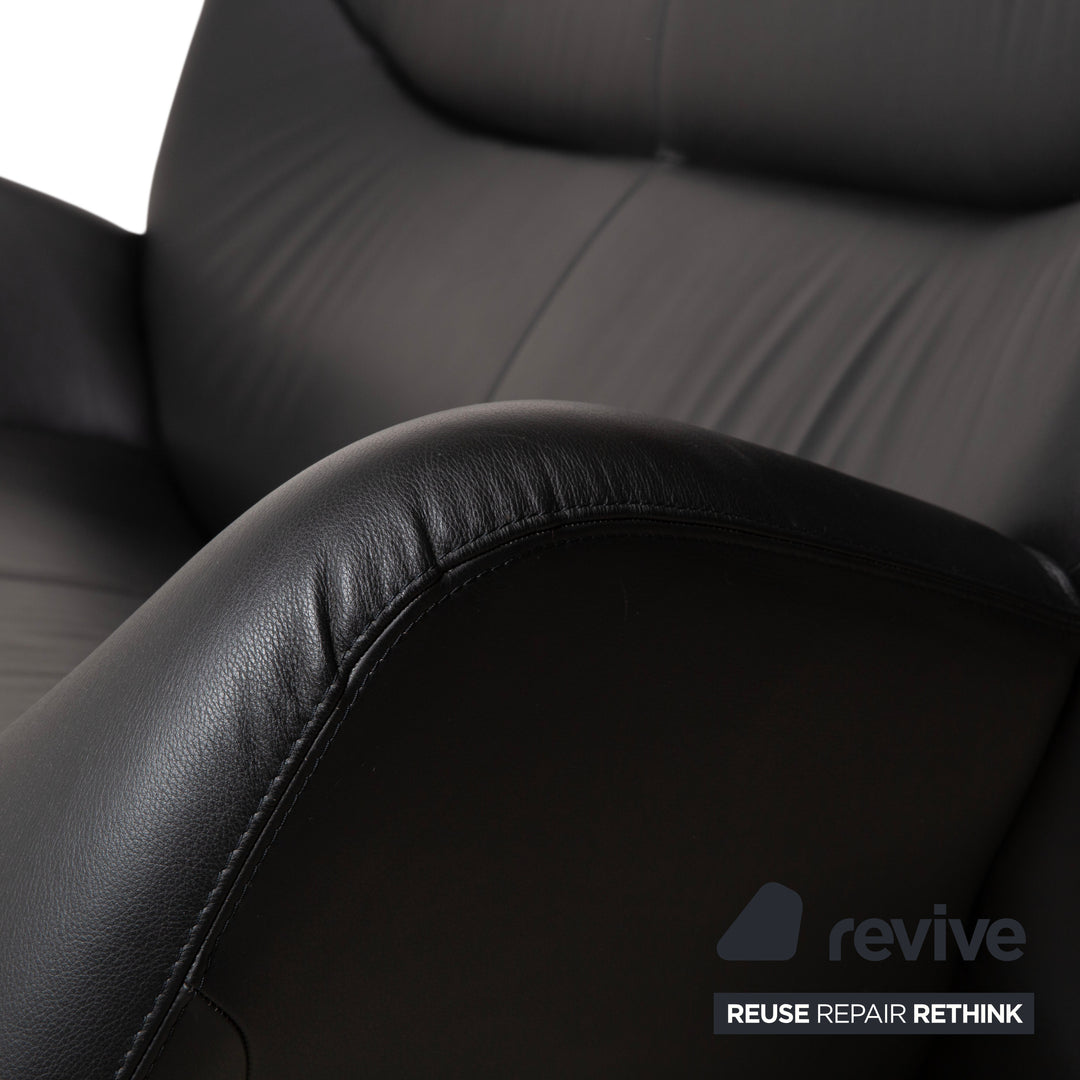 Leolux Echnaton Leder Zweisitzer Schwarz