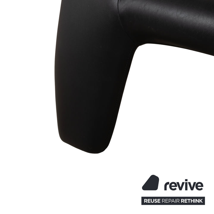 Leolux Echnaton Leder Zweisitzer Schwarz