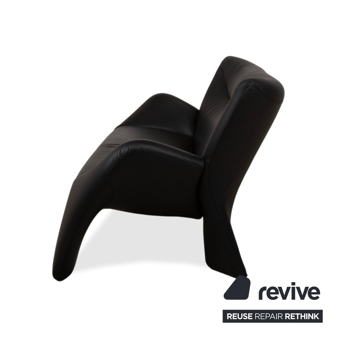 Leolux Echnaton Leder Zweisitzer Schwarz