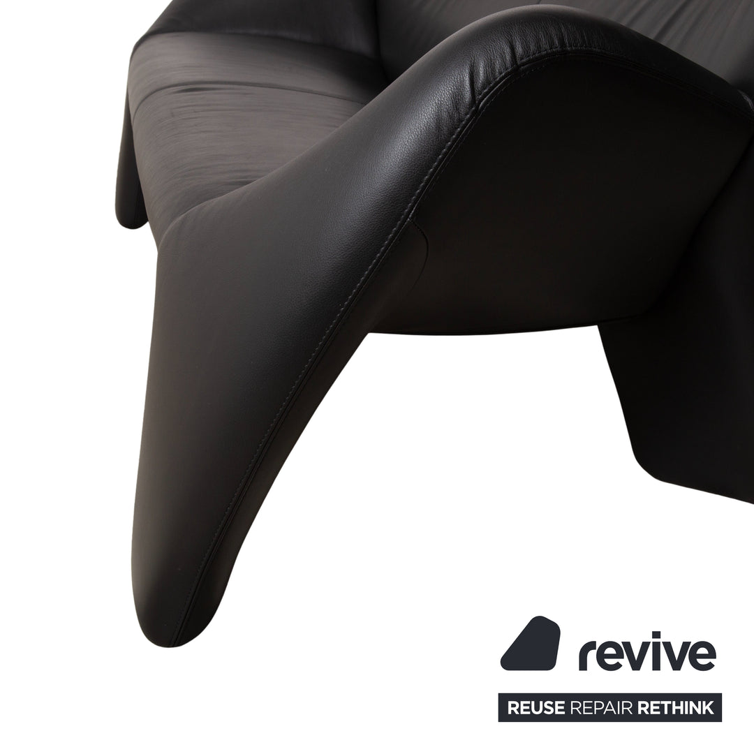 Leolux Echnaton Leder Zweisitzer Schwarz