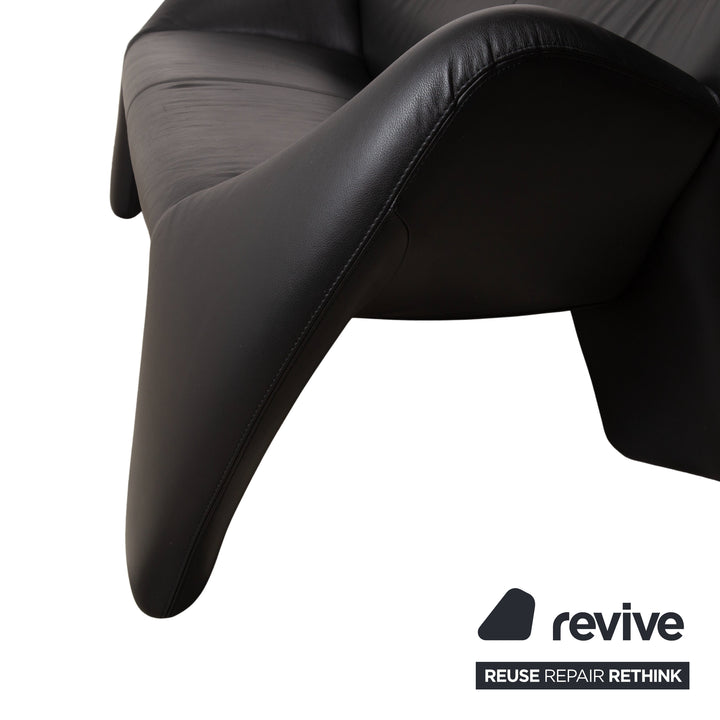 Leolux Echnaton Leder Zweisitzer Schwarz