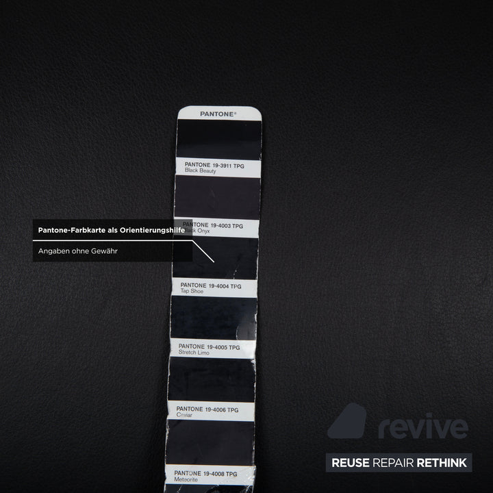 Leolux Echnaton Leder Zweisitzer Schwarz