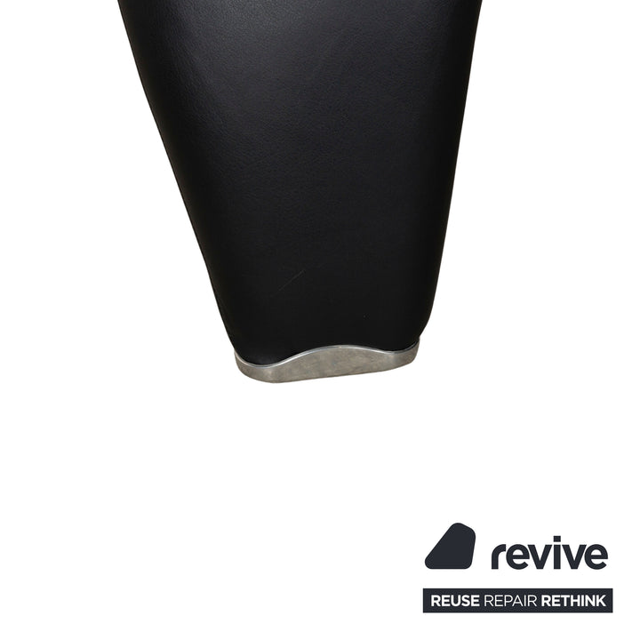 Leolux Echnaton Leather Two-Seater Black Sofa Couch