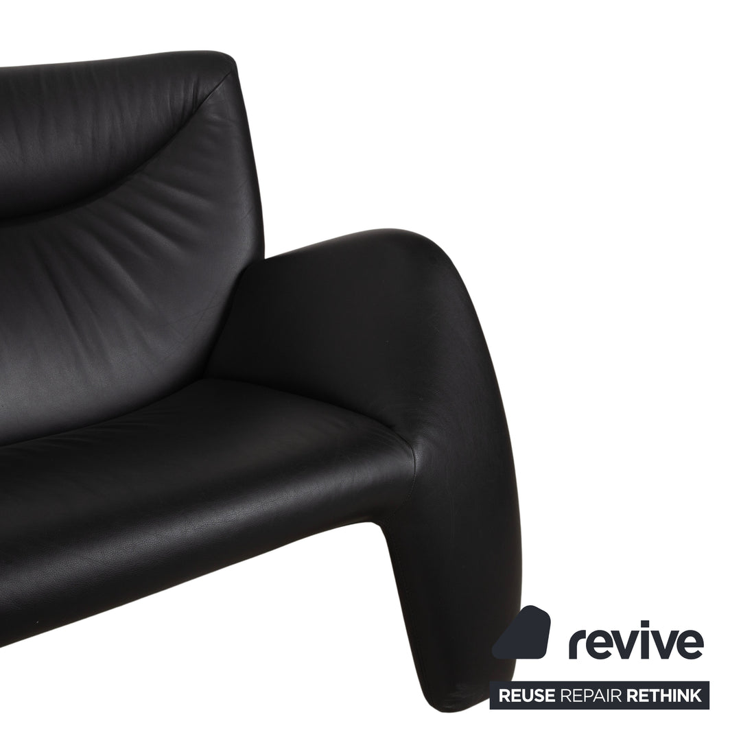 Leolux Echnaton Leder Zweisitzer Schwarz