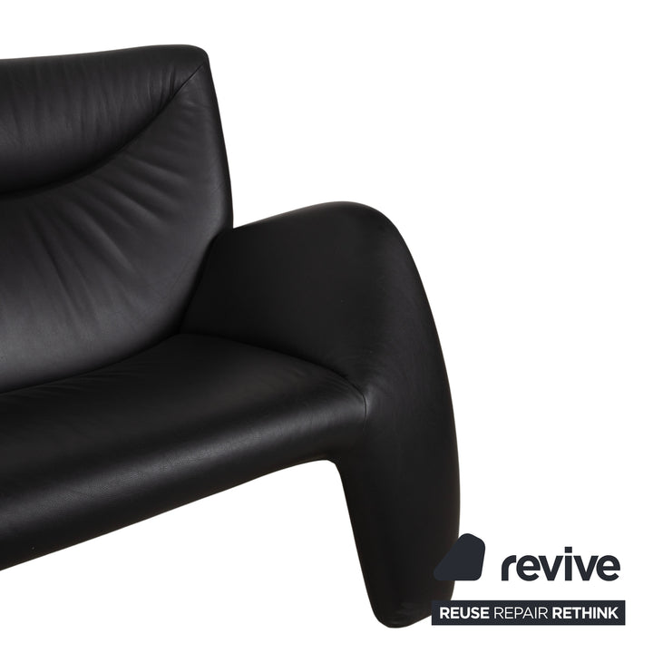 Leolux Echnaton Leder Zweisitzer Schwarz