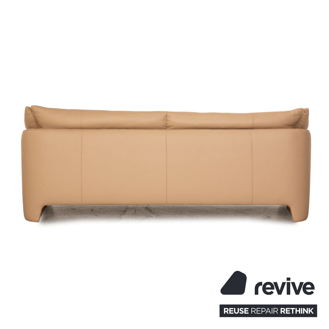 Leolux Edison Leder Dreisitzer Creme Sofa Couch