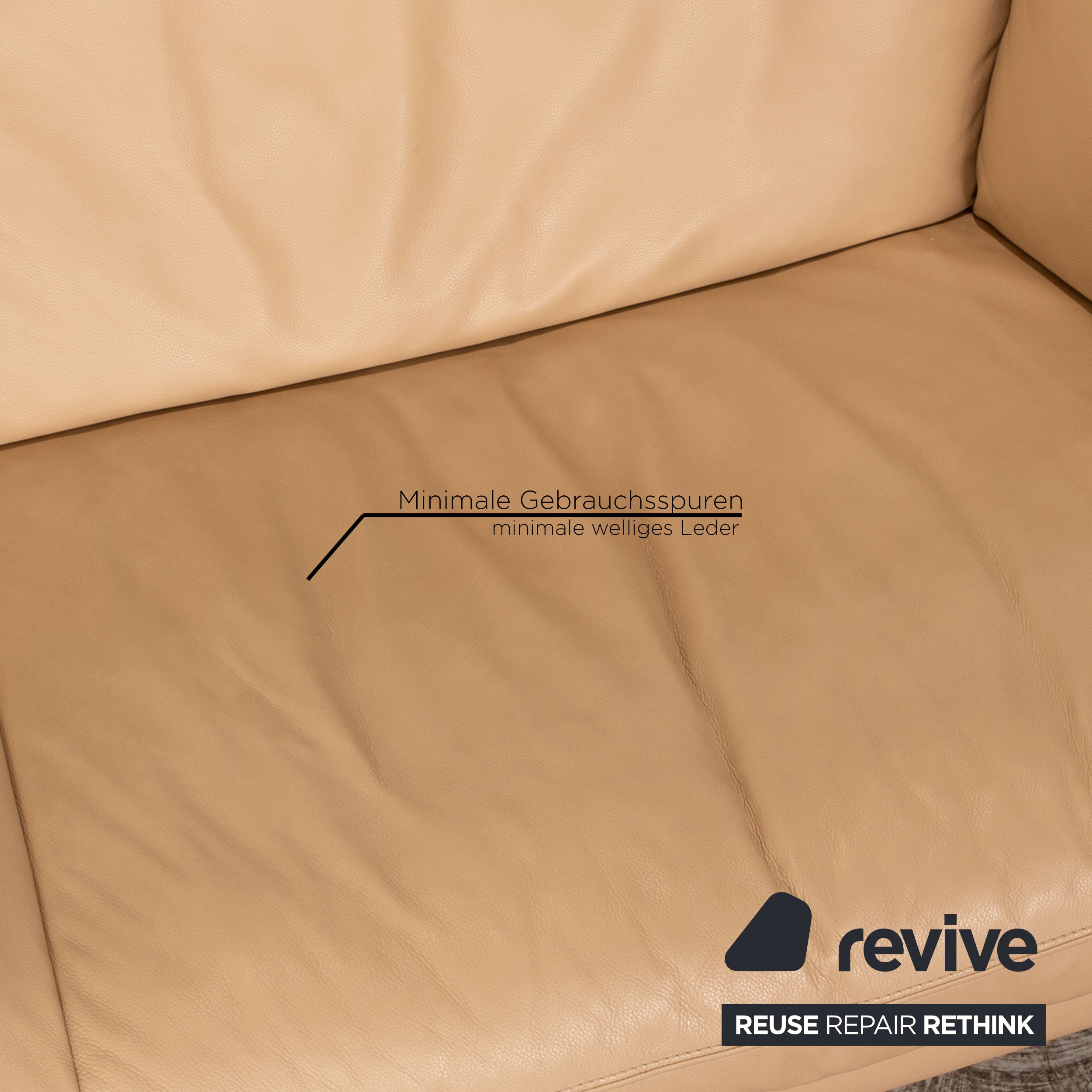 Leolux Edison Leder Sofa Garnitur Creme 2x Dreisitzer Couch