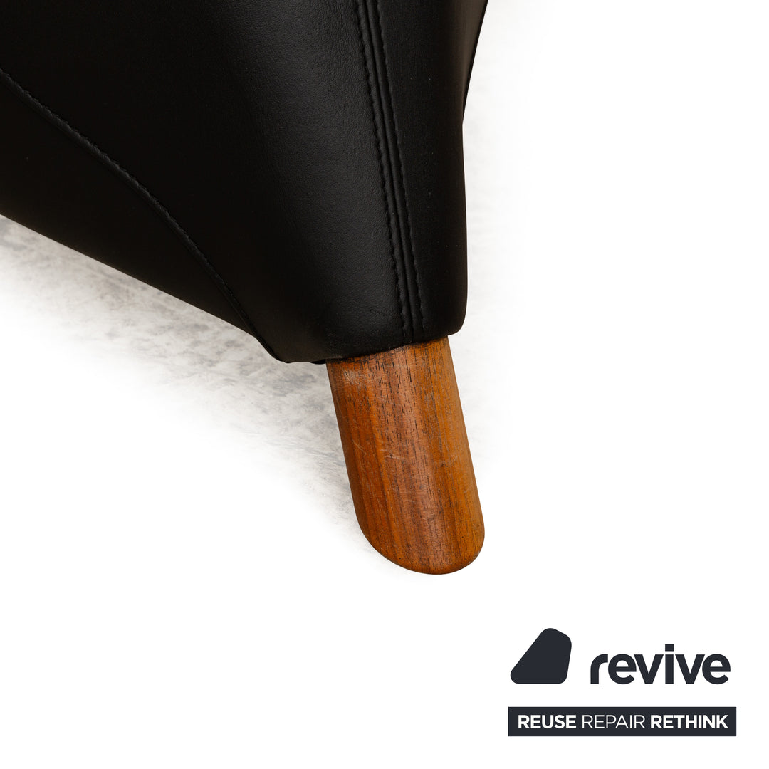 Leolux Excalibur Leather Stool Black