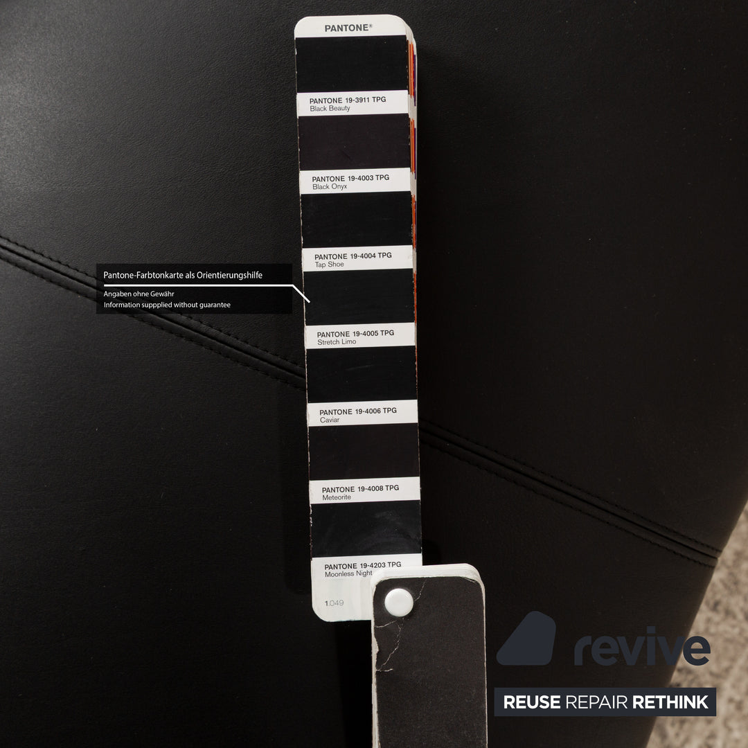 Leolux Excalibur Leather Stool Black