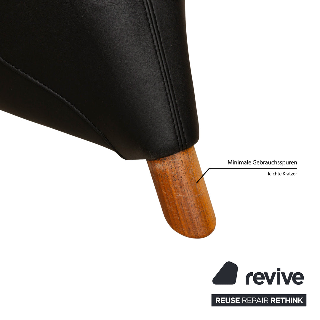 Leolux Excalibur Leather Stool Black