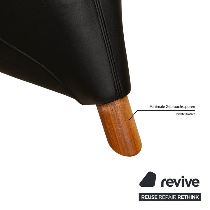 Leolux Excalibur Leather Stool Black