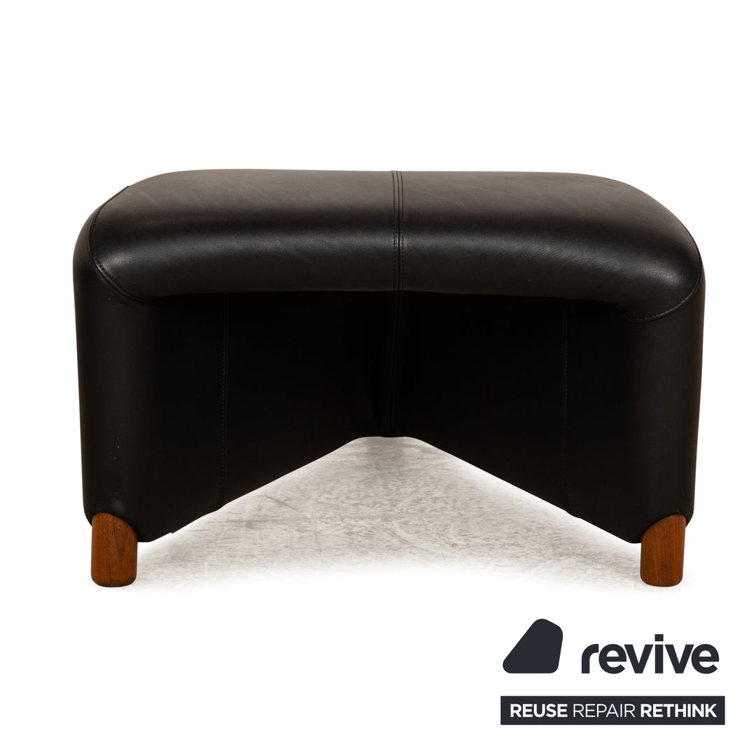Leolux Excalibur Leather Stool Black