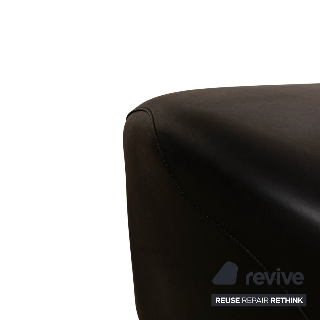 Leolux Excalibur Leather Armchair Set Black Stool