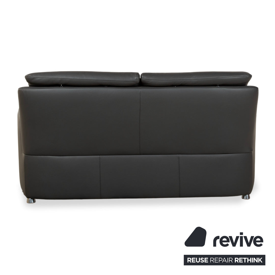 Leolux Fidamigo Leder Dreisitzer Anthrazit Grau Sofa Couch