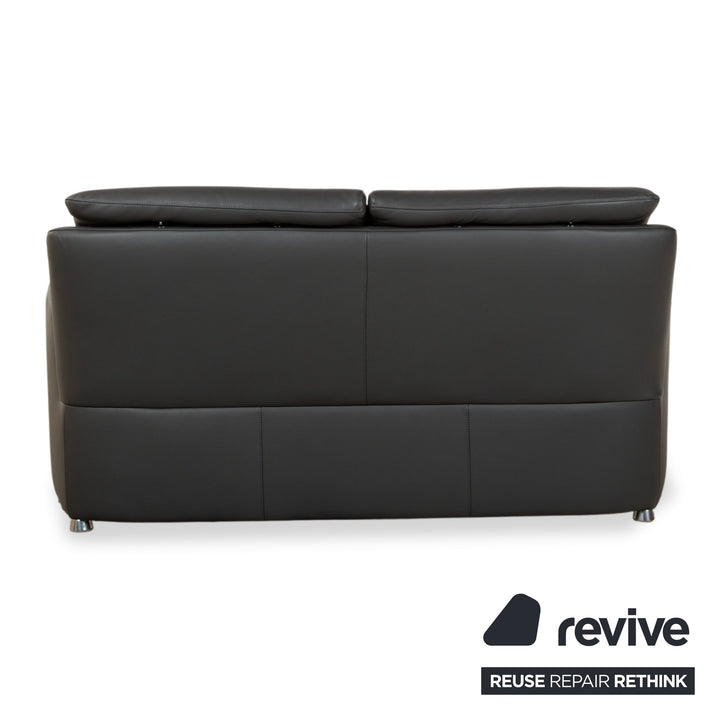 Leolux Fidamigo Leder Dreisitzer Anthrazit Grau Sofa Couch